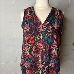 Catherines Vibrant Sleeveless Blouse - Multicolor